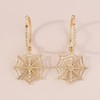 Halloween Spider Web Earrings for Women Large Gold Rhinestone Hoop