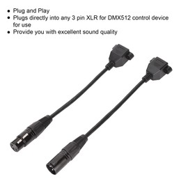 ASHATA 1 Par de Cables Adaptadores XLR de 3 Pines a RJ45, Cables de Red XLR Macho a RJ45 Hembra para la Serie de Controladores DMX con Y Tira LED RGB