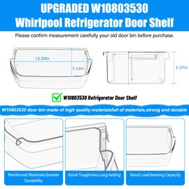 UPGRADED W10803530 Refrigerator Door Bin Compatible with Whirlpool Refrigerator Door Shelf Parts WRT311FZDW01 WRT311FZDW00 WRT311FZDM00 WRT311FZDM01 W10582649 Maytag Fridge Door Shelves,2 PACK