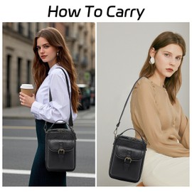 GISMTR Crossbody Leather Bag for women, Vintage Messenger Bag, Large Capacity Anti Theft Shoulder Bags with 10 Card Slots