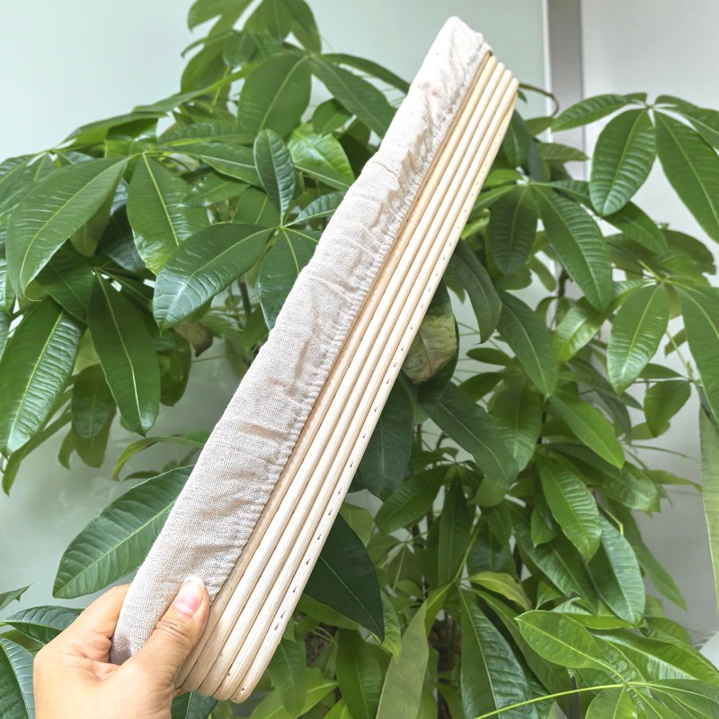 2 Pack 21.7 Inch Oval Banneton Proofing Basket Set, Natural
