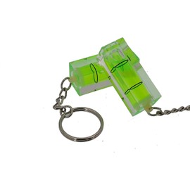 Mini Acrylic Keychain Block Spirit Level Picture Hanging Scale Pocket Scale Spirit Level Magnetic 2 Pack (Green) (No Magnetism)