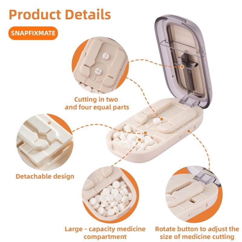 Pill Cutter Splitter for Cutting Multiple Pills, Adjustable Pill Cutter