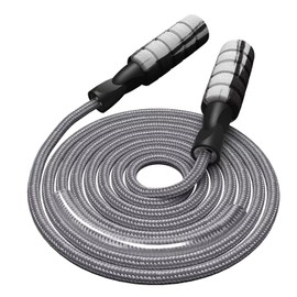 FITMYFAVO Jump Rope Cotton Adjustable Skipping Weighted jumprope for Women,Adult and Children Athletic Fitness Exercise Jumping Rope (Gray)