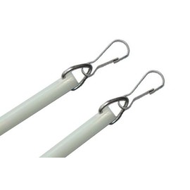 30" Fiberglass Drapery Baton Curtain Wands with Stainless Steel Snap Hooks - Our Strongest! (2-Pack)