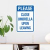 Notice Close Umbrella Upon Leaving Warning Sign, Pool Rules Metal