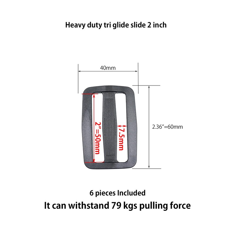 Ahijklmn Tri Glide Slides Plastic Adjustable Webbing Bar Slide Strap