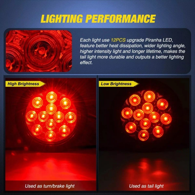 ROMERADOS 2pcs Plafon 24 Led Redondo Camion Cuarto Estrobo Stop