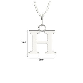 Aeon Jewellery Alphabet Initial Necklace - H | 925 Sterling Silver | Adjustable 16-18 Inch Silver Necklace | Polishing Cloth Included