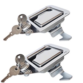 2Pcs Truck Tool Box Latch Paddle Handle Latch Tool Box Latch Replacement Latch Paddle Handle, Toolbox Storage Door Lock Latch Stainless Steel Silver