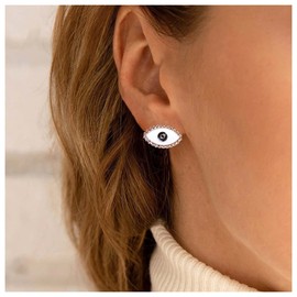 Inilbran Boho Evil Eye Earrings Gold Evil Eye Stud Earrings Vintage Demon Eye Earrings Minimalism Eye Protection Earrings Jewellery for Women and Girls Amulet Gifts