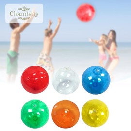 Chandini Beach Ball, 11.8 inches (30 cm), Clear Type, Transparent, For Water Play, Pool, Sea Leisure, Lightweight, Set of 10, Blue