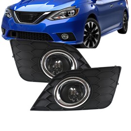 Thomletha Left and Right Front Fog Lights Lamp Assembly Replacement for Sentra 2016-2019 with Wiring Harness and Switch Kit NI2592123 NI2593123