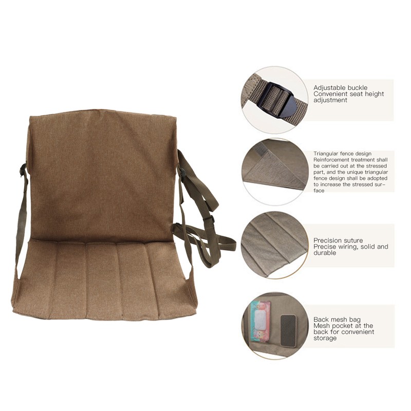 Folding Stadium Cushion 600D Oxford Cloth with Backrest Portable Stadium