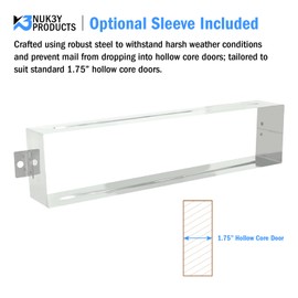 Nuk3y Solid Brass Mail Slot with Sleeve (Matte Black, 13" x 3.625")