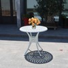 PATIO-IN 30.7" Cast Aluminum Round Patio Table, Patio Dining Table