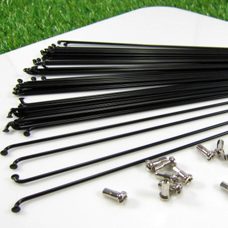 YHUS 10 Pcs Bicycle Spoke Stainless Steel Bicycle Accessories (Black,
