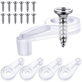 Blulu 20 Pack Mirror Holder Clips for 6 mm in (6/25) Glass Mirror Hanging Kit for Wall Mounting Hanging Retainer Fasteners with Screw and Anchors for Fixing Cabinet Door(Practical Style)