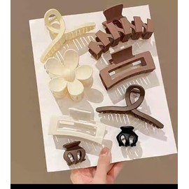 Matte Nonslip Hair Claw Clips, Strong Hold, 8 Pack, Hair Styling Accessories for Thick Hair (HCC2013)