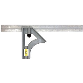 Johnson Level & Tool 415EM Structo-Cast Inch/Metric Combination Square, 12", Silver, 1 Square