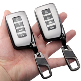 0BT59 2-Pack Keychain for Lexus Key Fob Cover 4 Buttons Key Case Fit for 2013-2022 RX NX LX is RC GS ES 200t/250/300/350L/450HL/570