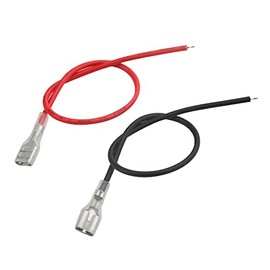 BGTXINGI 30Pcs 6.3mm Quick Splice Female Spade Terminal Connector Wire Crimp Terminal with Insulating Sleeve AWG 22-14 and 20cm Wire(Red + Black)