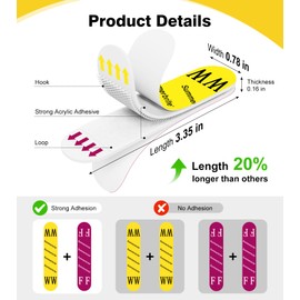 Picture Hanging Strips Heavy Duty, Damage Free Picture Hangers for Walls Without Nails/Tools, Wall Sticky Hook and Loop Adhesive Strips Kit for Poster, Home, Office, 40 Strips/20Pairs-Medium