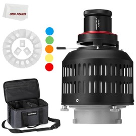 AMBITFUL AL-18 Pro Projector LED Light Snoot, Bowens Mount Optical Snoot Light Cylinder, Spotlight for Photography, for VL150 SL60W SL60II SL150II SL50III LED Light with 40 Pcs GOBO + Bag