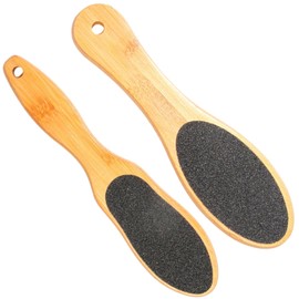 Callus File Foot, Callus Removal Foot with Double-Sided Bamboo Handle Foot File, Effective Pumice Stone Foot Care for Gentle Callus Remover, 2-Piece Set (Oval + Drop Shape)