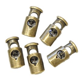 MYmama Metal Cord Stoppers Set of 5 String Fasteners (Antique Gold)