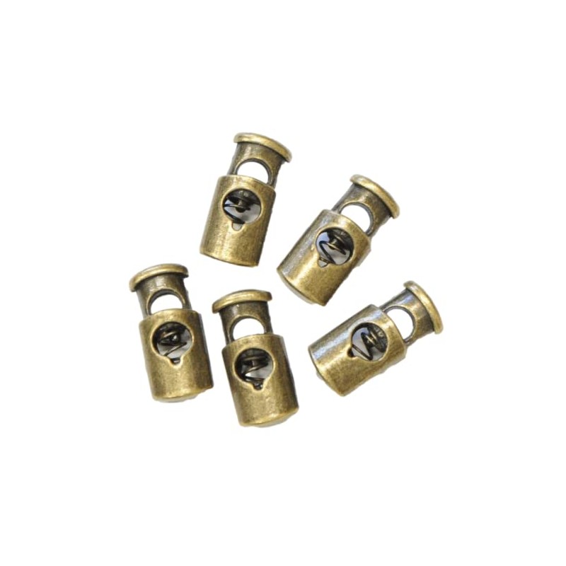 MYmama Metal Cord Stoppers Set of 5 String Fasteners (Antique