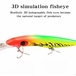 Fishing Lures Hard Baits, 3D Eyes Minnow Fishing Lures Crankbait, Swimbait Fishing Tackle Lure Wobbler with Strong Treble Hooks for Freshwater/Saltwater/Topwater, Trout,Bass,Walleye,Redfish,Pikes