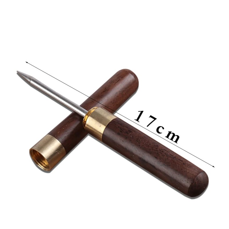 2 Pieces 6.73IN Wood Ice Pick Stainless Steel Ebony Tea