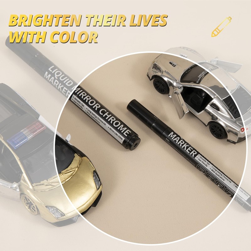 HTVRONT Silver Liquid Mirror Chrome Marker 3PCS - Paint Pen