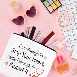 International Nurses Day Gifts, Thank You Nurse Paramedic Medical Student Make-up Cosmetic Toiletry Bag Pouch Handbag Makeupbag Appreciation Birthday Graduation Retirement Christmas for Women Decorate