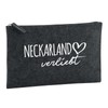 Huuraa Kulturbeutel Neckarland verliebt Geschenk 1 Liter Filz Charcoal Kosmetiktasche