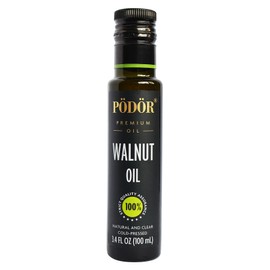 PÖDÖR Premium Walnut Oil - 3.4 fl. Oz. - Cold-Pressed, 100% Natural, Unrefined and Unfiltered, Vegan, Gluten-Free, Non-GMO in Glass Bottle
