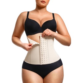 Lover-Beauty Breathable Waist Trainer for Women Latex Fajas Colombianas Workout Waist Cincher Corset (4X-Large, Beige)