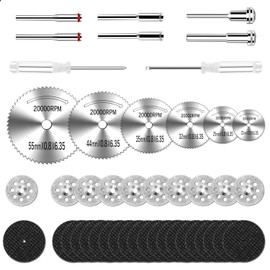 44Pcs YGCQFH Cutting Wheel Kit for Dremel Rotary Tools, Mini HSS Circular Saw Blades Cutter, Resin Cutting Discs, 545 Diamond Cut Off Wheels for Cutting Wood, Metal, Plastic, PVC, Glass, Tile, Stone