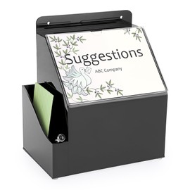 BTSKY Acrylic Suggestion Box With Lock Wall Mounted Acrylic Donation Box with 5"x7" Sign Slot Office Ballot Box with Side-Pocket Collection Box for Voting Locking Mailbox Suggestion Comment Box, Black