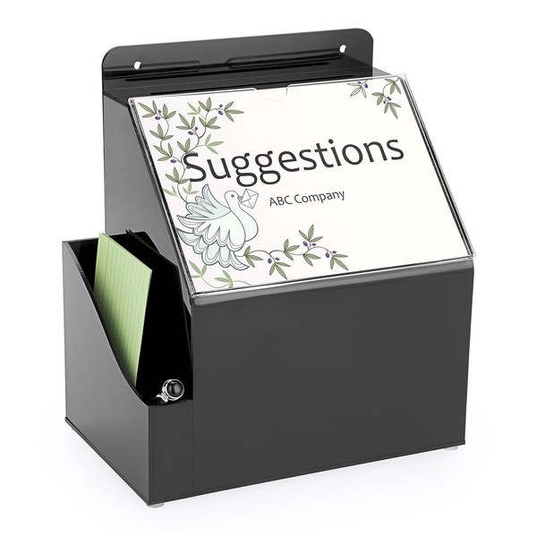 BTSKY Acrylic Suggestion Box With Lock Wall Mounted Acrylic Donation
