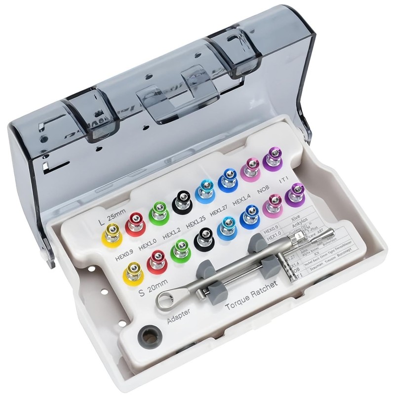 Dental Implant Torque Wrench Set, Autoclavable Universal Prosthetic Kit
