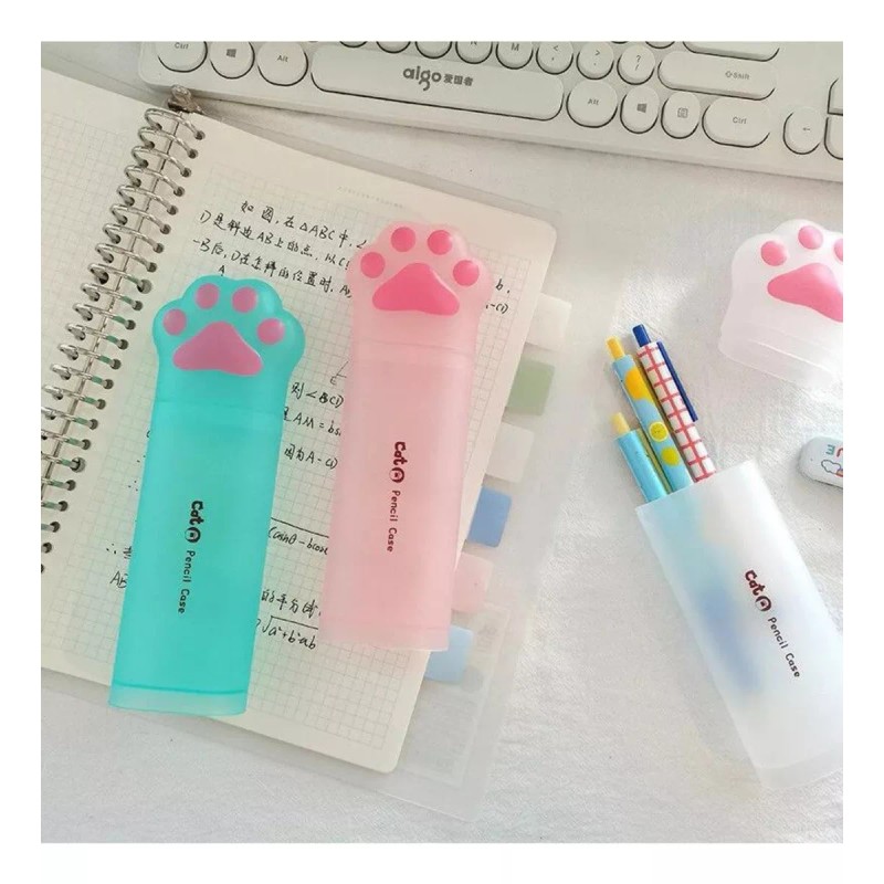 LAXIA Lapicera Estuche Patita De Gato Kawaii Color Mixtos Escolar
