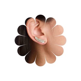 Xduargs Boho CZ Leaf Stud Earrings Gold Paved Rhinestone Leaf Earrings Vintage Autumn Leaf Earrings Tree Leaf Statement Earrings Jewellery For Women, Zinc