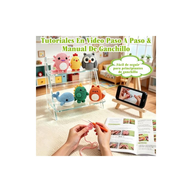 7CDXD - 6 Kit de Crochet para Principiantes, Animales Crochet