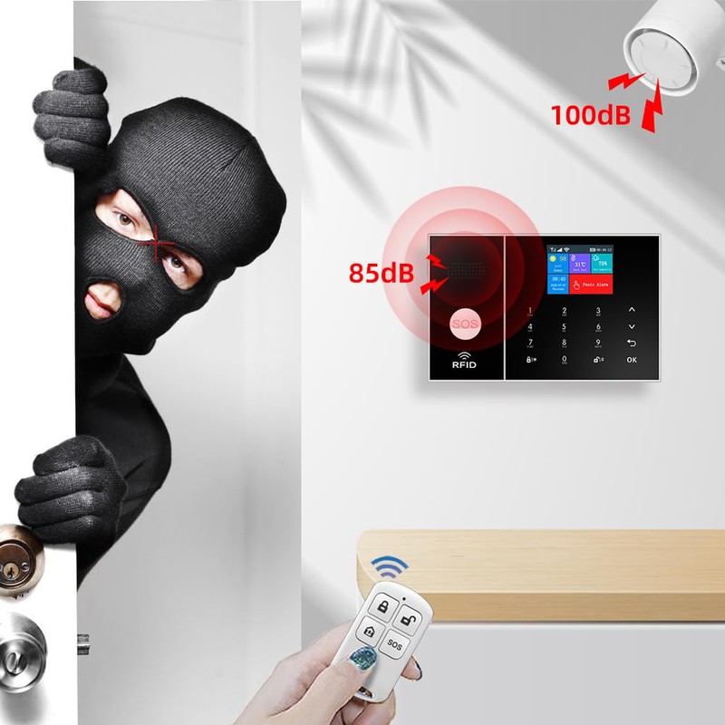 YBJ Alarm System for Home Security |16-Piece Kit – Home