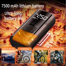 Tire Inflator Portable Air Compressor - 12V DC, 150PSI, 4X Faster Cordless Air Pump with Digital Pressure Gauge and LED Light for Cars, Motorcycles, Bikes, Balls