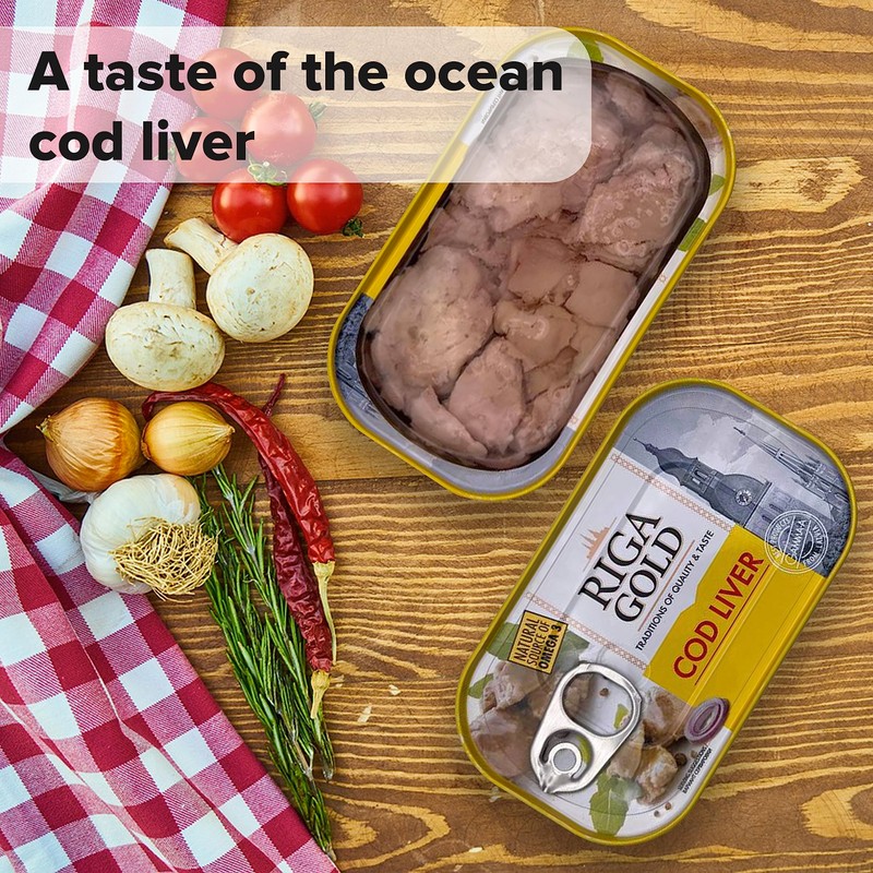 Riga Gold Cod Liver in Own Oil 4.27oz/ 121g From