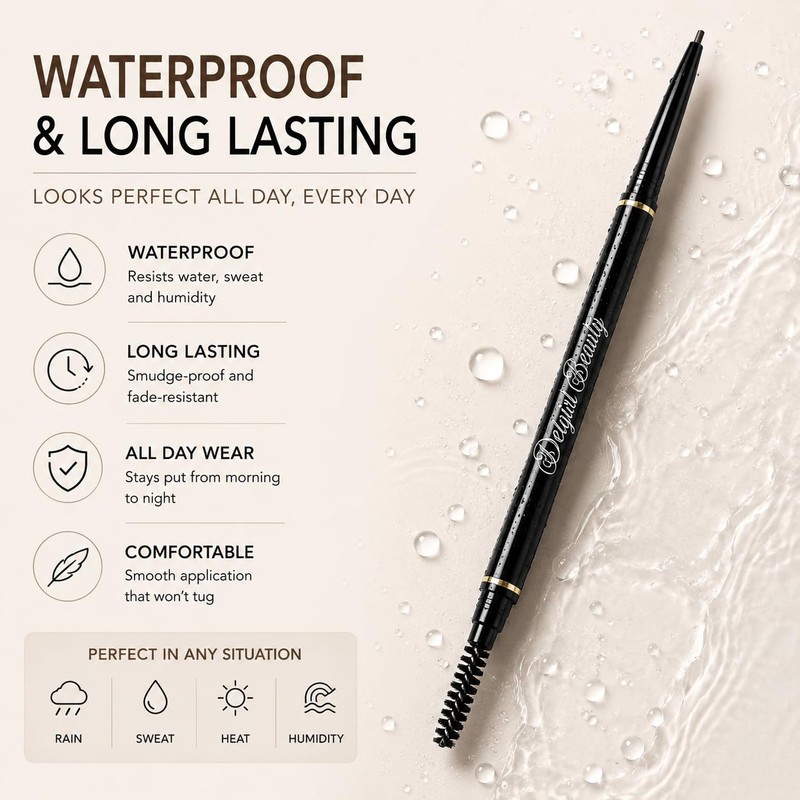 Waterproof Micro Fine Eyebrow Pencil – Vegan Ultra Slim Brow