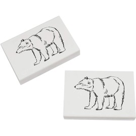 2 x 45mm 'Bear Line Art' Erasers/Rubbers (ER00041802)